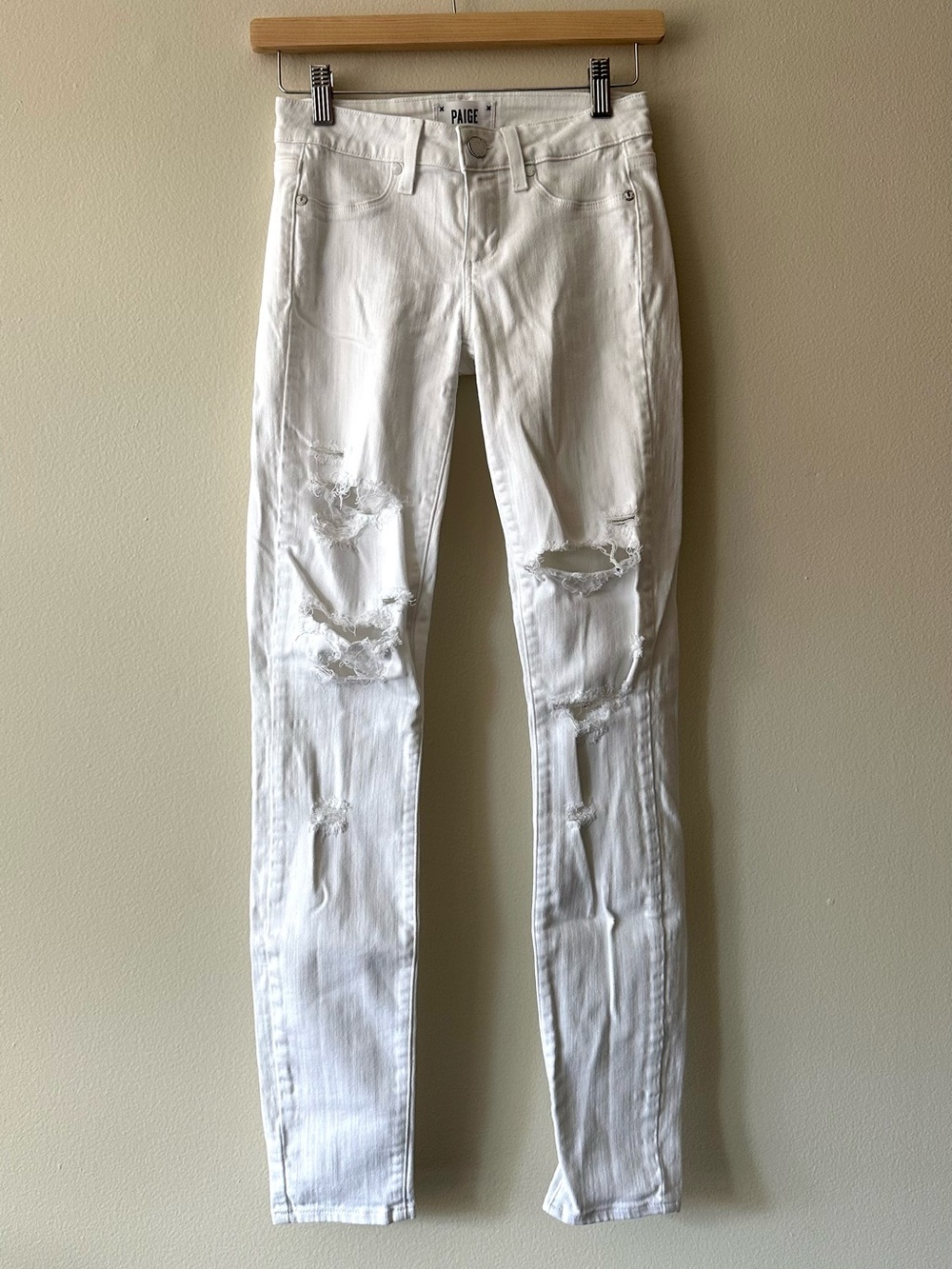 Paige White Distressed Jeans